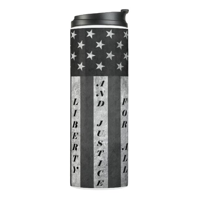 Termo Libertad Y Justicia Para Todos Los BW Tumbler (Rotado hacia la izquierda)