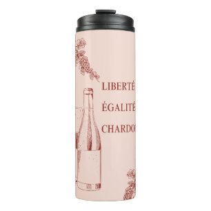 Termo Liberté Égalité Chardonnay Funny Wine Ilustracion