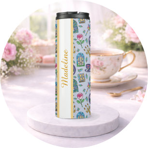 Termo Libro Personalizado de Belleza y la Bestia para Ni