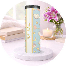 Termo Libro Personalizado de Chica Mágica Azul y Bonito
