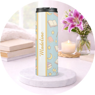 Termo Libro Personalizado de Chica Mágica Azul y Bonito