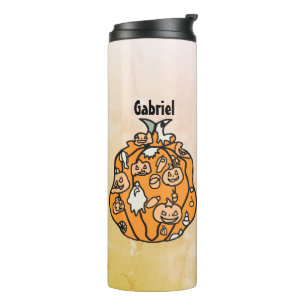 Termo ¡Libros de calabaza retro y trajes de Halloween!