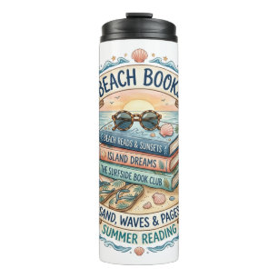 Termo Libros de Playa Diseño de Lectura de Verano