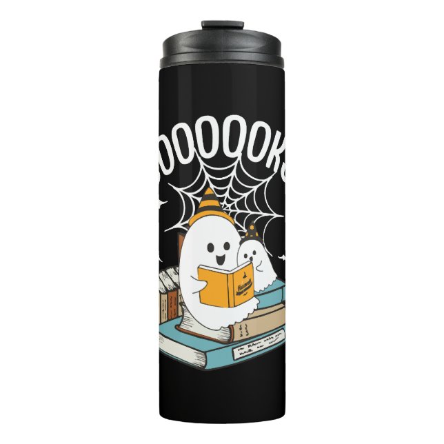 Termo Libros Fantasma Leer libros Halloween Lectura dive (Anverso)