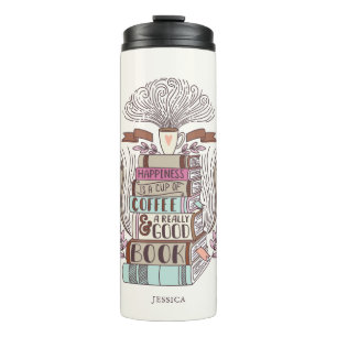 Termo Libros y café Lover Personalizado
