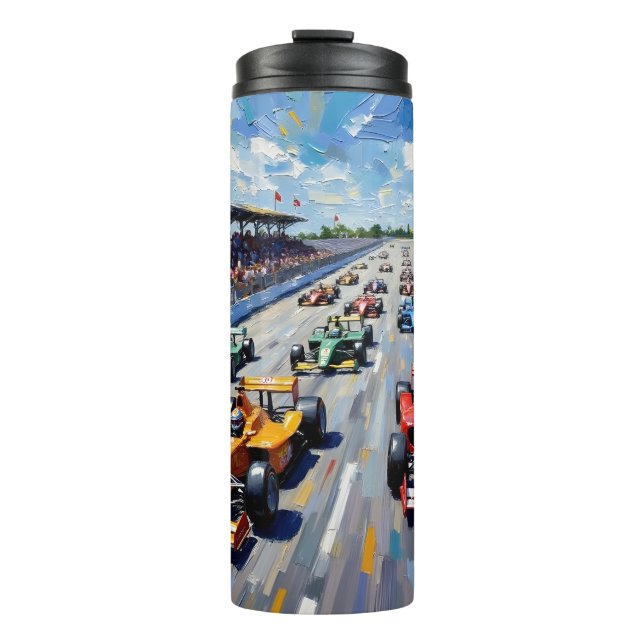 Termo Life in Motion – Indy Car Racing Oil Painting (Anverso)