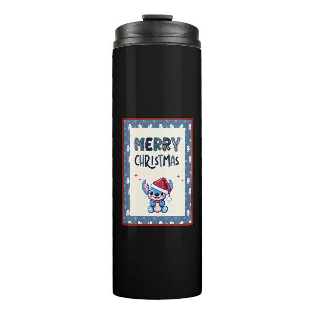 Termo Lil Blue Cutie dice "Feliz Navidad" (Anverso)