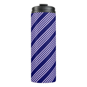 Termo Lilac púrpura y azul marino cinco rayas patrón