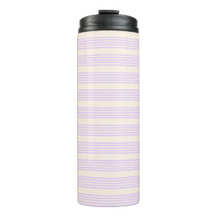 Termo Lilac púrpura y beige cinco rayas patrón