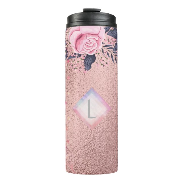 Termo Lilibet Monograma Rosegold Floral fit para Princes (Anverso)