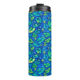 Termo Lilies de vaca, patrón floral de estanque de veran