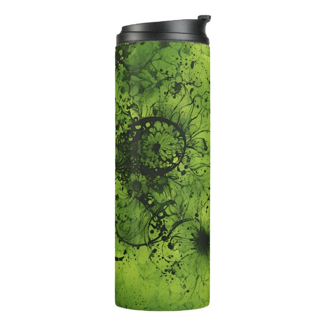 Termo Lima Verde Grunge con Acentos Negros (Rotado hacia la izquierda)