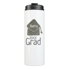 Termo Límite de graduación plateado purpurina añadir nom