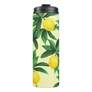 Termo Limón vintage, patrón decorativo sin costuras