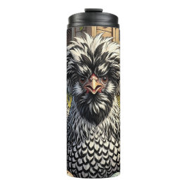 Termo Linda gallina polaca negra y blanca