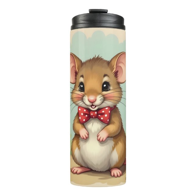 Termo Lindo adorable ratón con corbata (Anverso)