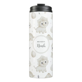 Termo Lindo dinosaurio de acuarela personalizado para ni