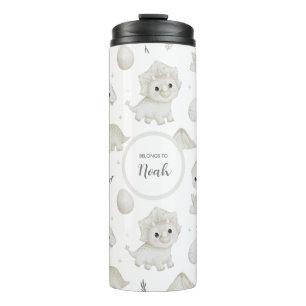 Termo Lindo dinosaurio de acuarela personalizado para ni