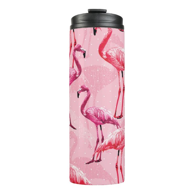 Termo Lindo Flamingo Bird Pink Seamless Pattern (Anverso)