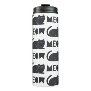 Termo lindo patrón de gato. Ilustracion de época