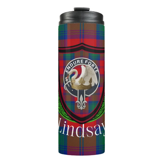 Termo Lindsay Scottish Clan Tartan & Crest (Anverso)