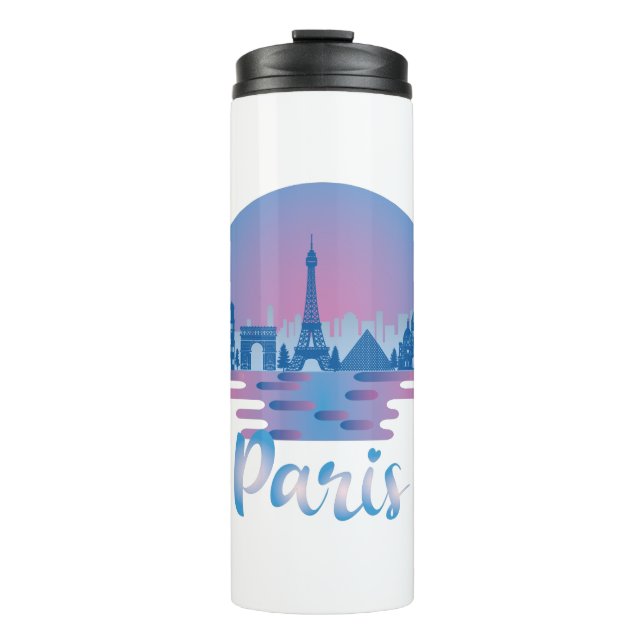 Termo Línea aérea de París - Francia Travel (Anverso)