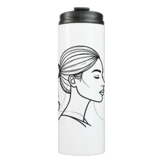 Termo Línea de Arte de Mujer Elegante