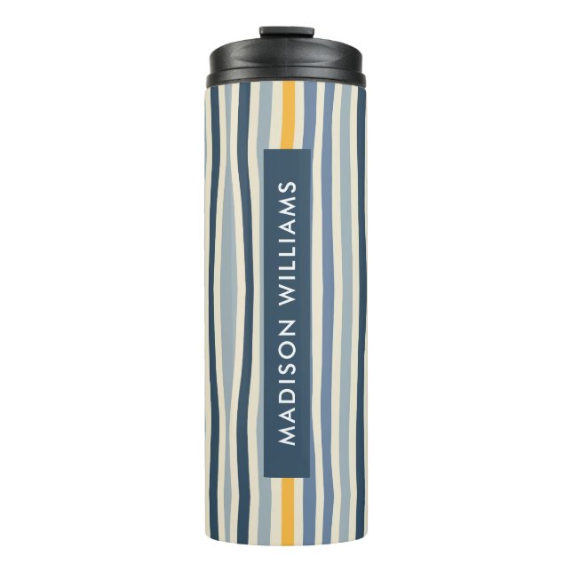 Termo Líneas de color monograma de script (Anverso)