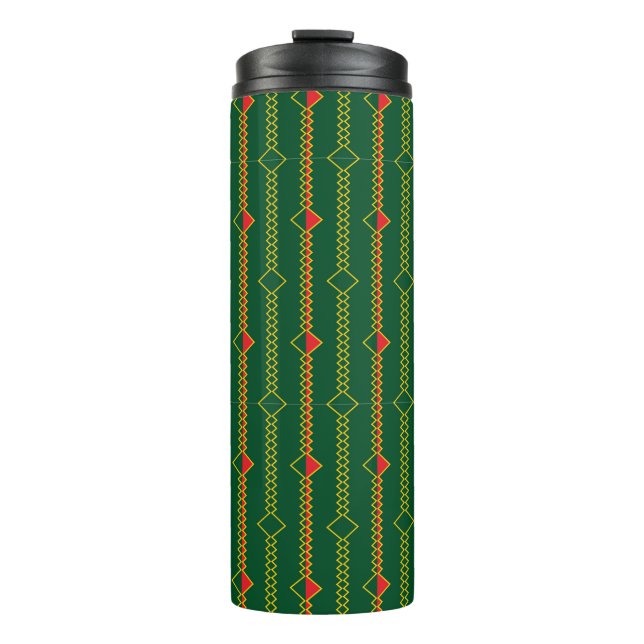 Termo Líneas de zigzag verticales Papel digital verde-72 (Anverso)