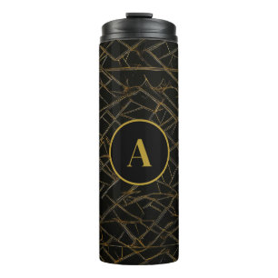 Termo Líneas delgadas de oro modernas Resumen de patrón