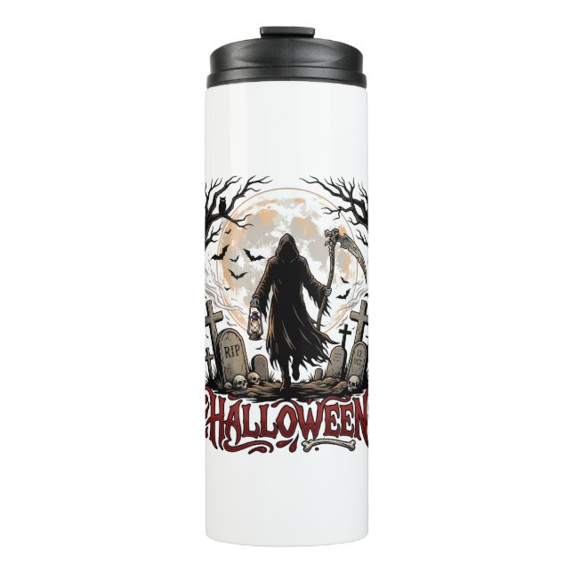 Termo Linterna de la Parca de Halloween Lápidas de Luna  (Anverso)