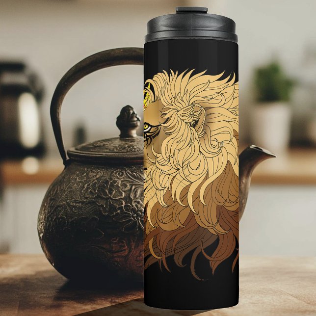 Termo Lion Black Yellow Mandala Sun (Subido por el creador)