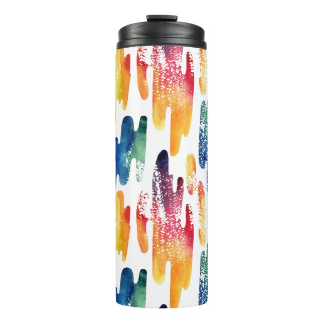 Termo Líquido ondulado: Acuarela Abstracta Moderna. (Anverso)