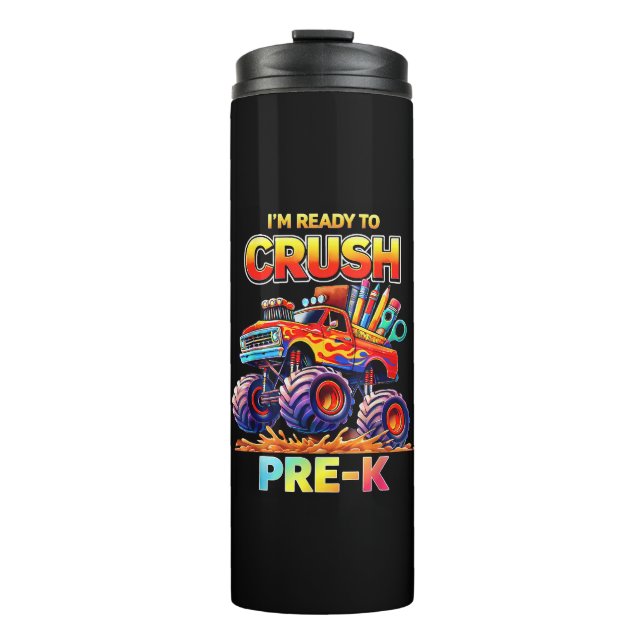 Termo Listo para Aplastar Camión Monstruo Pre-K Regreso  (Anverso)