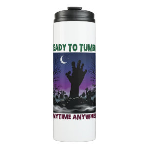 Termo Listo Tumbado Mano Zombie Halloween Cementerio Lun