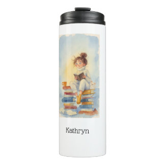 Termo Literary Girl Book Personalized Thermal Tumbler
