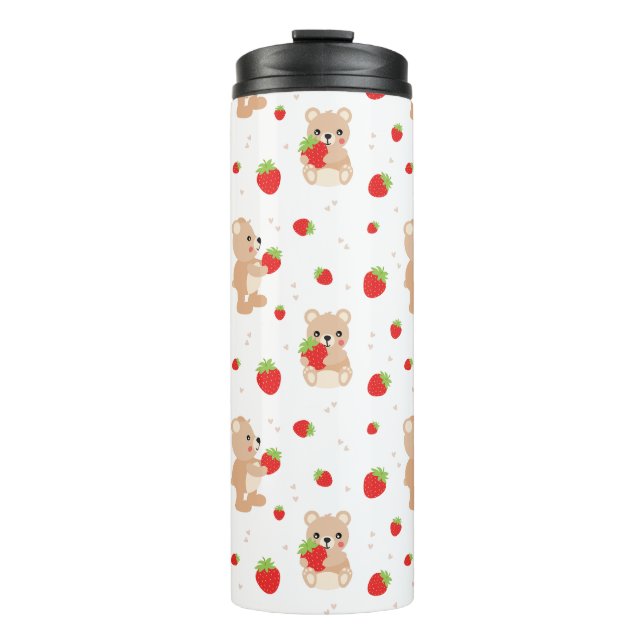 Termo Little teddy bear with strawberry (Anverso)