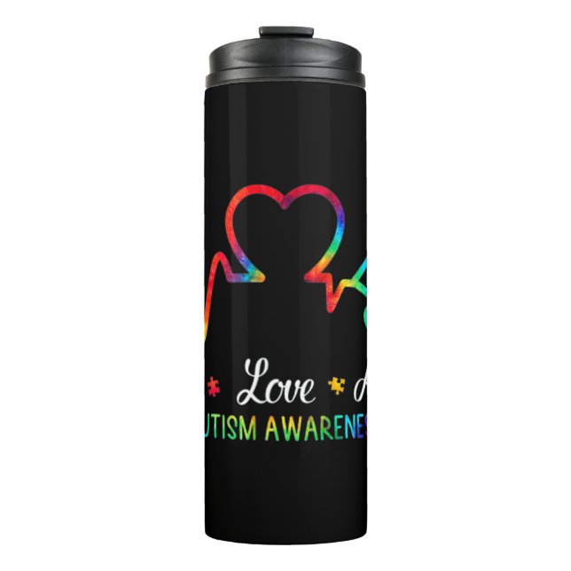 Termo Live Love Accept Autism Awareness Mes Shirt, Hea (Anverso)