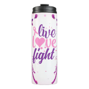 Termo Live Love Fight Pink & Purple Awareness