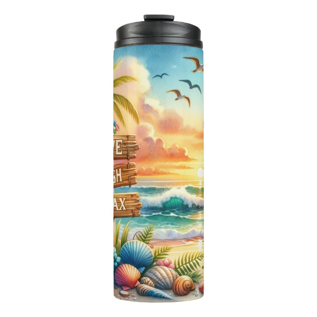 Termo Live Love Laugh Beach Thermal Tumbler (Anverso)