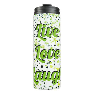 Termo Live Love Laureando Estrellas Y Parkles Verdes