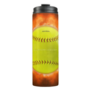 Termo Llamas de baloncesto de softball amarillo de Slipp