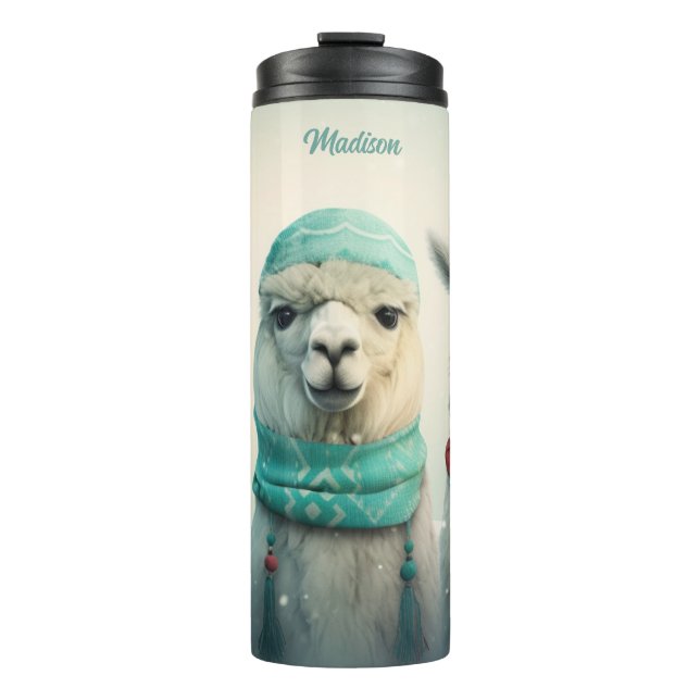 Termo Llamas de invierno de nombre personalizado (Anverso)