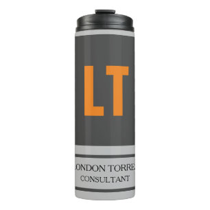 Termo Llave gris monogramo atractiva