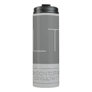Termo Llave gris monogramo atractiva