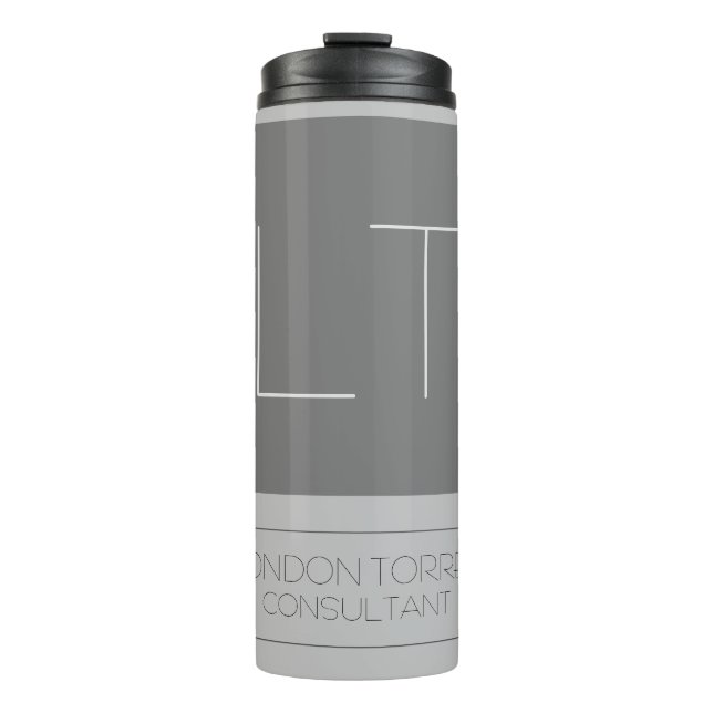 Termo Llave gris monogramo atractiva (Anverso)