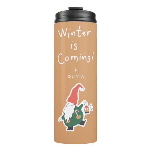 Termo Llega el invierno | Taza de viaje personalizada pa (Anverso)
