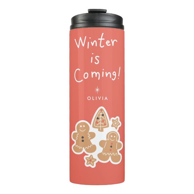 Termo Llega el invierno | Taza de viaje personalizada pa (Anverso)