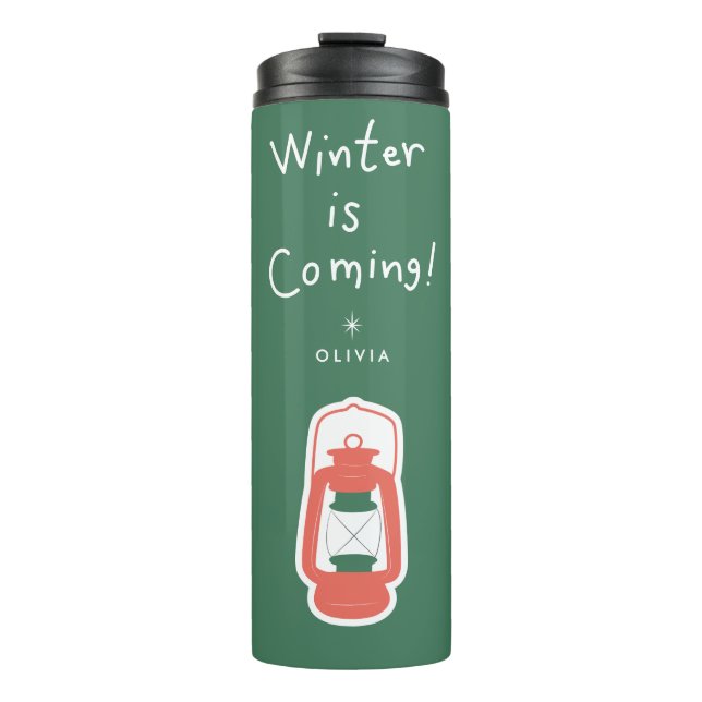 Termo Llega el invierno | Taza de viaje personalizada pa (Anverso)