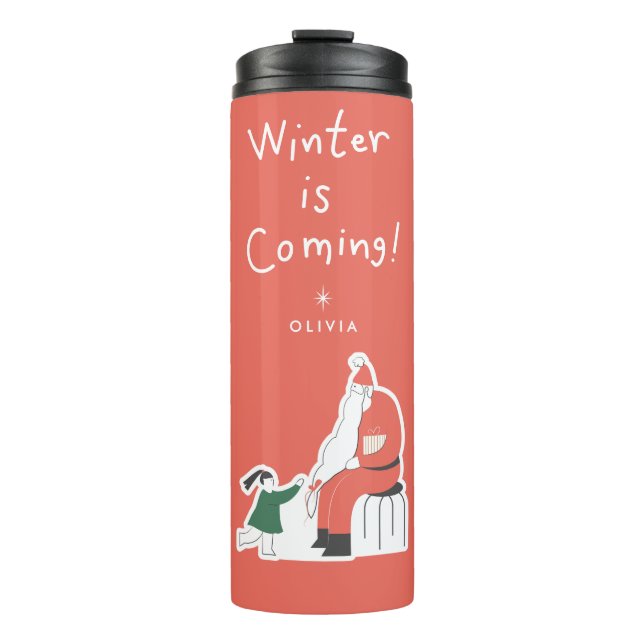 Termo Llega el invierno | Taza de viaje personalizada pa (Anverso)